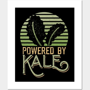 Powered by Kale Broccoli Celery Spinach Vegetarian Vegan Posters and Art